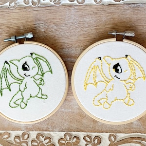 Choose Your Color Shoyru Neopet Wall Hanging Embroidery Hoop Art | nostalgic decor minimal colorful happy internet y2k 2000s vsco small
