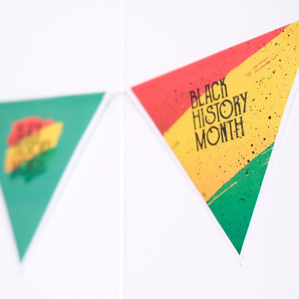 Black History Month Bunting Flag for Classroom, Triangle Bunting, Banner Display - Printables, Digital Download