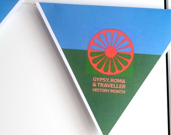 Zigeuner, Roma & Reisende Geschichte Monat Flagge für Klassenzimmer, Dreieck Wimpelkette, Banner Display - Printables, Digital Download