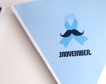 Men's Health Month, Movember, Bunting Flag for Classroom, Triangle Bunting, Banner Display - Printables, Digital Download