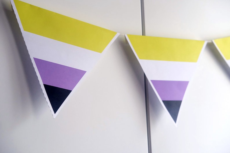 non-binary-pride-bunting-flag-triangle-bunting-banner-etsy