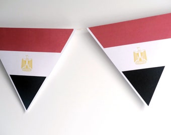 Egypt Flag, African Nation Flags for Classroom, Events, Triangle Bunting, Banner Display - Printables, Digital Download