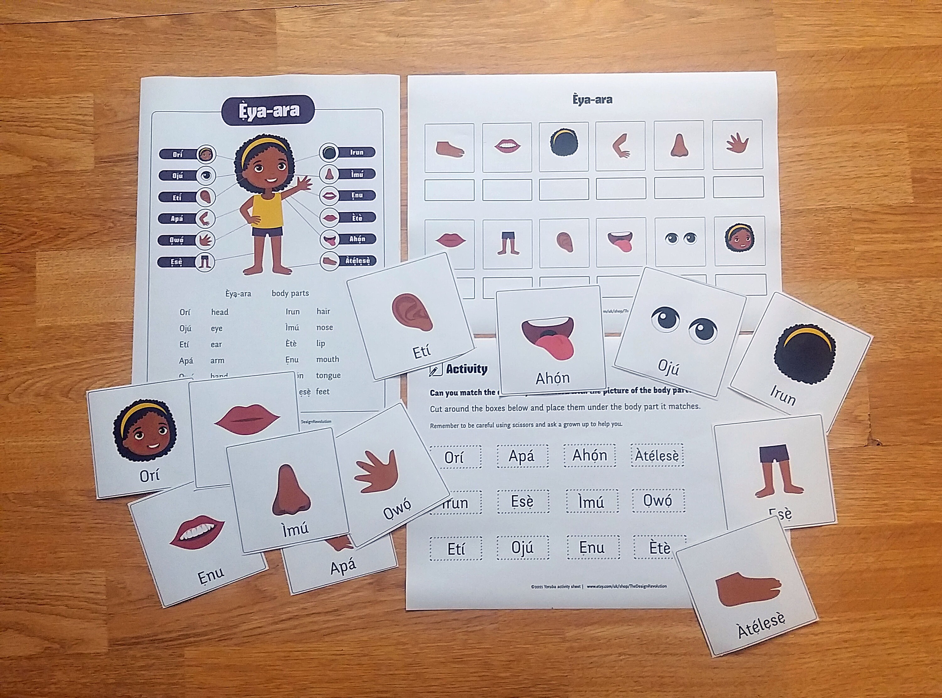 Yoruba Body Parts Flashcards and Activity Sheet Printables Etsy
