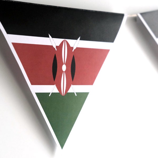Kenya Flag, African Nation Flags for Classroom, Events, Triangle Bunting, Banner Display - Printables, Digital Download