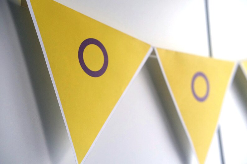 Intersex Pride Bunting Flag, Triangle Bunting, Banner Display Printables, Digital Download image 1