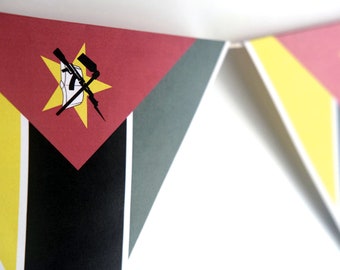 Mozambique Flag, African Nation Flags for Classroom, Events, Triangle Bunting, Banner Display - Printables, Digital Download