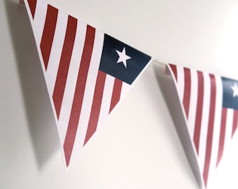 Liberia Flag, African Nation Flags for Classroom, Events, Triangle Bunting, Banner Display - Printables, Digital Download