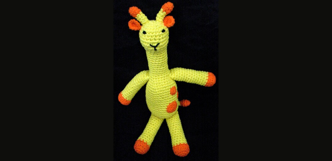 Amigurumi Giraffe, Handmade Squeaky Toy From High Quality Pure Cotton
