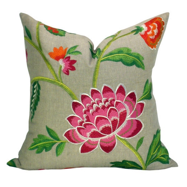 Pillow cover, Carla Rose Indien, floral embroidery, Orange Olive Studio pillow