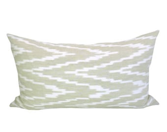 Kasari Ikat lumbar pillow cover in Sand