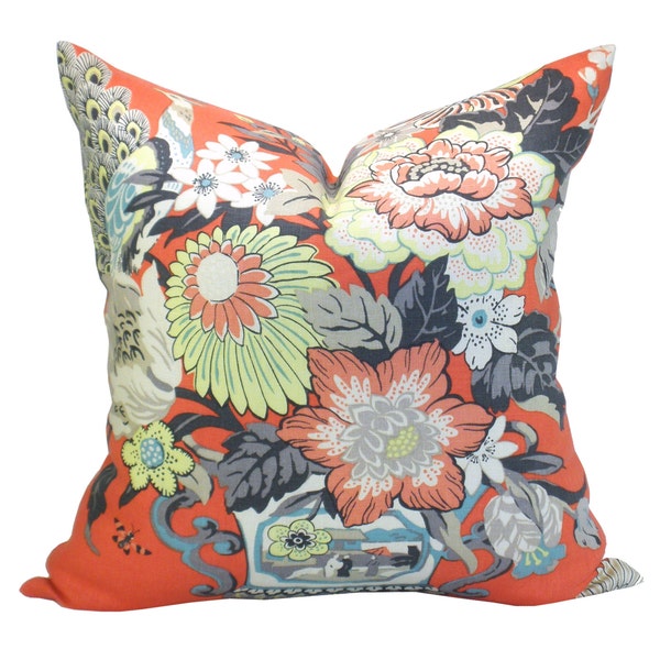 Eliza's Garden pillow cover in Salem Red