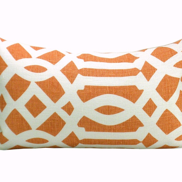 Pillow cover, Imperial Trellis Mandarin, lumbar, geometric, Orange Olive Studio pillow