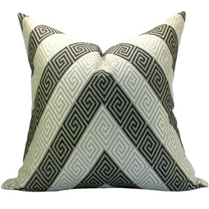 Pillow cover, Nebaha Embroidery Charcoal, geometric, Orange Olive Studio pillow