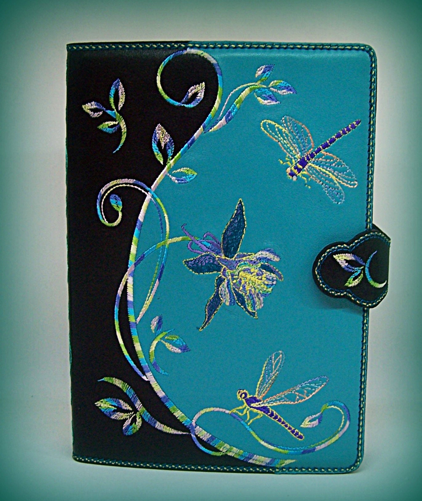 Handmade embroidered Leather Traveler's Notebook cover or Etsy