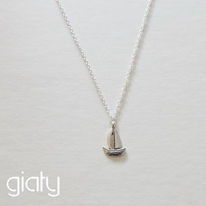 50% OFF Sale Sailboat Charm Necklace, Sailboat Necklace, Dainty Sailboat Necklace, Dainty Charm Necklace, Bridesmaid Necklace