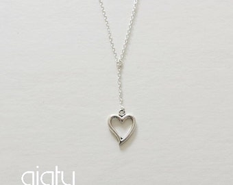 Silver Heart Necklace, Heart Necklace, Small Necklace, Everyday Necklace, Simple Necklace, Bff Necklace, Charm Necklace, Mother's Day Gift