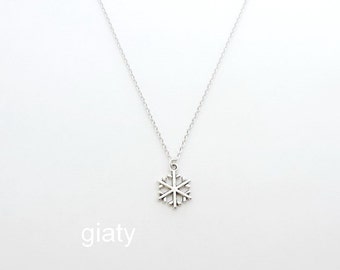 35% Off Mother’s Day Sale Small Snowflake Necklace, Dainty Necklace, Charm Necklace, Bridesmaid Necklace, Snowflake Charm Necklace