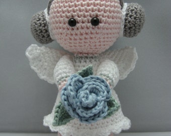 Ángel de las Flores (Descarga instantánea patrón de crochet muñeca Amigurumi pdf)