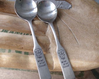 Campbell's Soup spoons, vintage Campbell's soup spoons, Campbell's Soup, M'm M'm Good! Campbell's soup spoon, set of 2