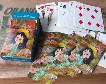 Arrco Tom Thumb miniature playing cards, miniature playing cards, junior size playing cards, vintage mini playing cards