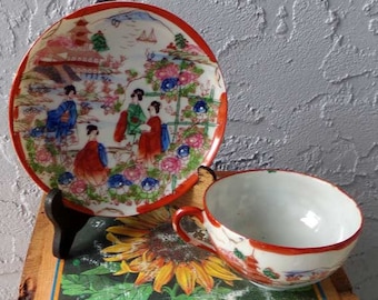 Japanese cup and saucer, Made in Japan, Japanese home decor, Asian home decor, Vintage Japanese cup and saucer