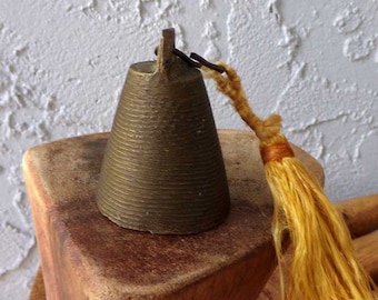Brass bell, vintage brass bell with tassel, old brass bell, vintage bell