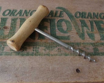 Vintage wood corkscrew, vintage corkscrew, bottle opener, Made in Italy, wooden corkscrew