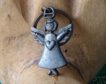 Angel keychain, vintage angle keychain, vintage keychain, Angel keyring