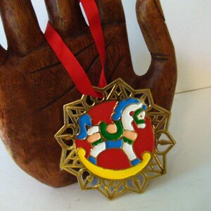 Rocking Horse Christmas ornament, Hand painted rocking horse ornament
