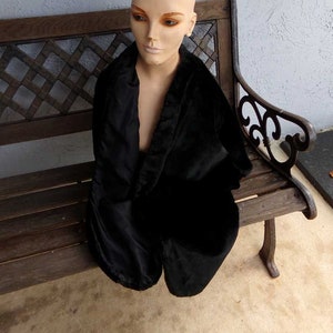 Faux Fur shawl. Faux fur stole, Black faux fur shawl wrap, Faux mink stole, black faux fur shawl, Size L-XL image 1