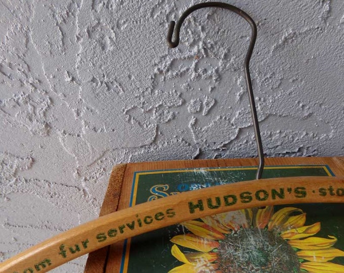 Vintage Wooden Hanger, Fur Coat Hanger, Hudson's Fur Coat Hanger