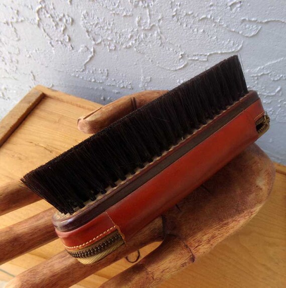 Car valet brush, vintage clothes brush with case,… - image 7