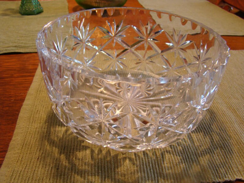 Crystal glass bowl, Vintage crystal bowl, vintage glass crystal bowl, vintage glass bowl, crystal fruit bowl bild 5