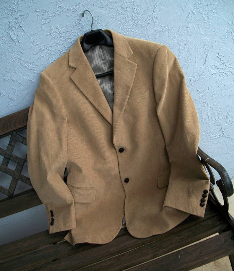 Men's Dockers Corduroy Suit Jacket, Dockers Corduroy blazer, Men's tan jacket blazer, size 40R image 2