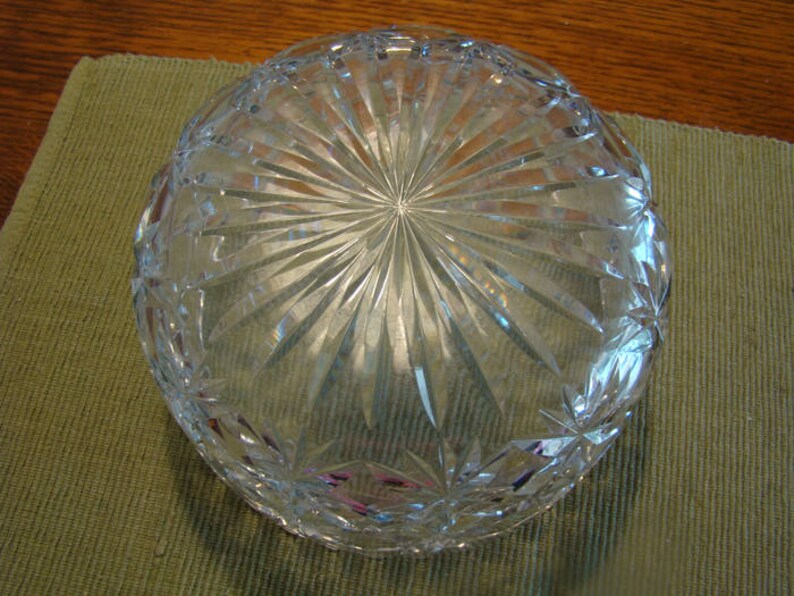 Crystal glass bowl, Vintage crystal bowl, vintage glass crystal bowl, vintage glass bowl, crystal fruit bowl bild 3