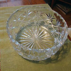 Crystal glass bowl, Vintage crystal bowl, vintage glass crystal bowl, vintage glass bowl, crystal fruit bowl bild 4
