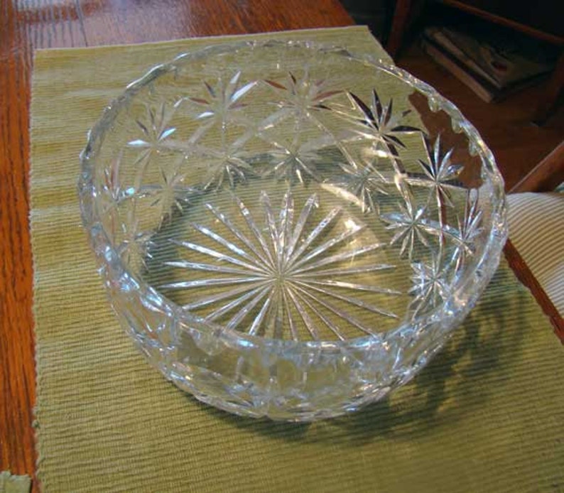Crystal glass bowl, Vintage crystal bowl, vintage glass crystal bowl, vintage glass bowl, crystal fruit bowl bild 4