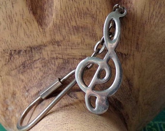 Music note keychain, Music clef keychain, Clef keychain, musical note, vintage keychain