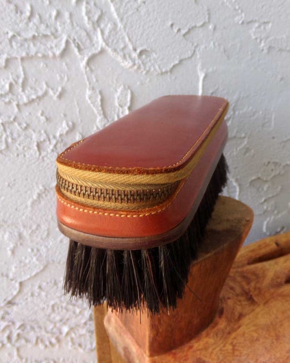 Car valet brush, vintage clothes brush with case,… - image 4