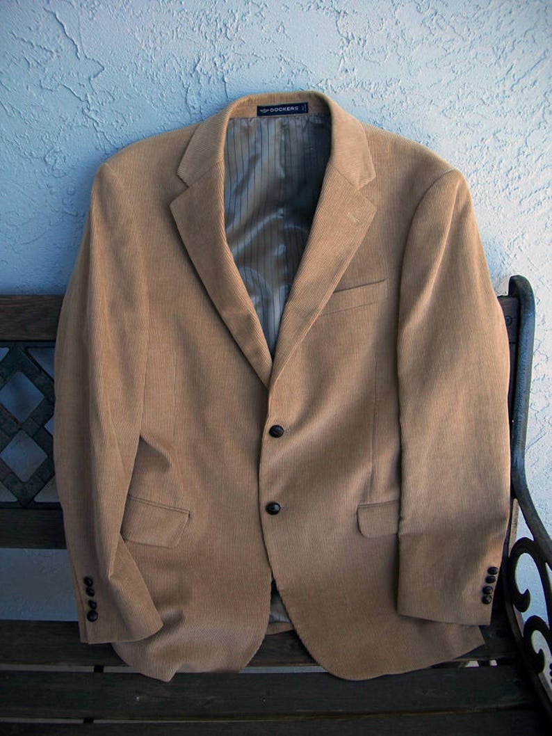 Men's Dockers Corduroy Suit Jacket, Dockers Corduroy blazer, Men's tan jacket blazer, size 40R image 4