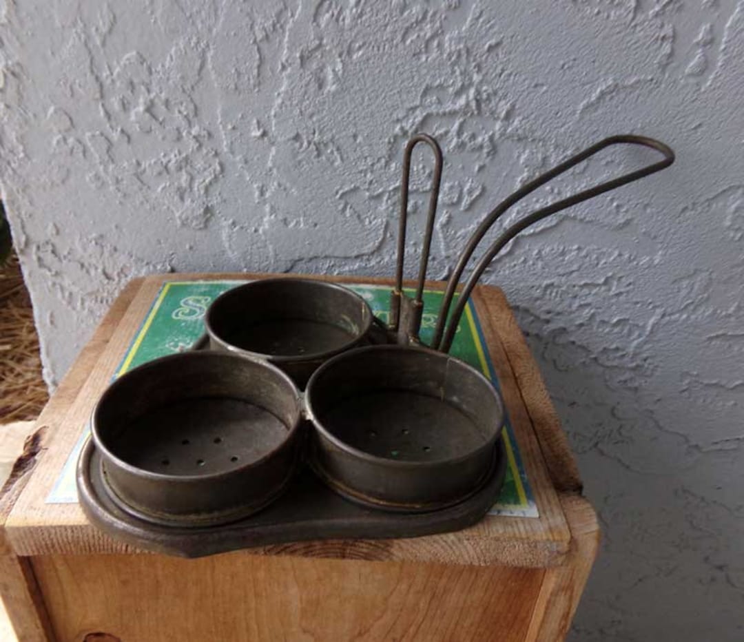 Egg Poacher, Vintage Egg Poacher, Three Tray Egg Poacher, Farmhouse