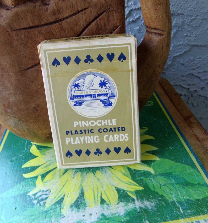 Vintage Pinochle playing cards, Eckerd Drugstore Standard playing cards, Pinochle cards image 1