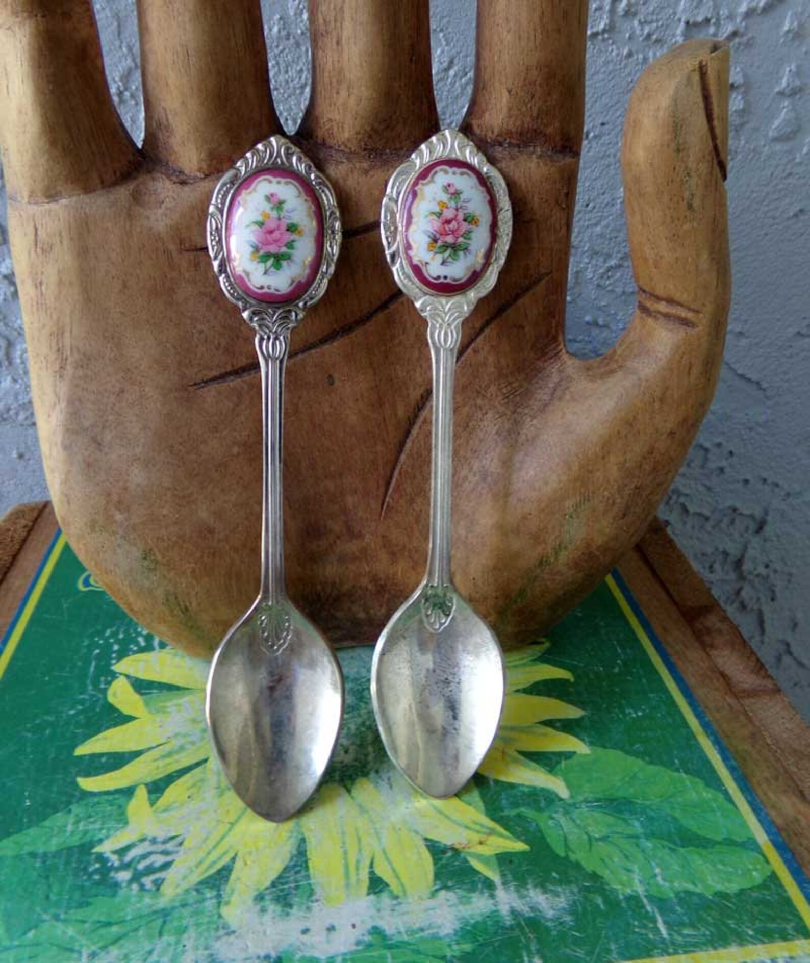 Pink Decorative Spoons Pink Spoons Demitasse Spoons Pink Etsy