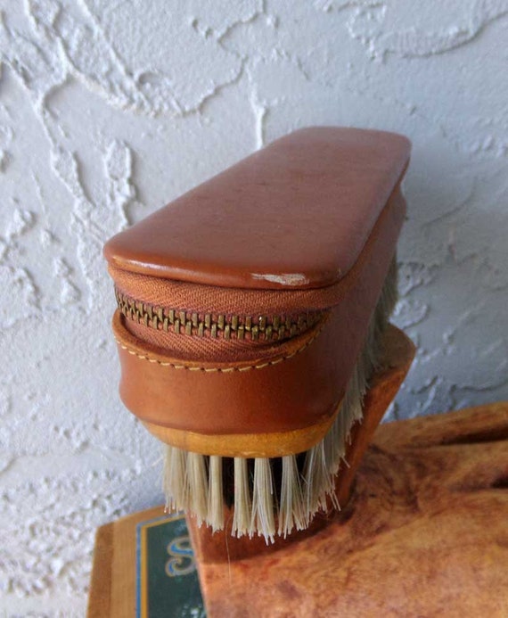 Car valet brush, vintage clothes brush with case,… - image 9