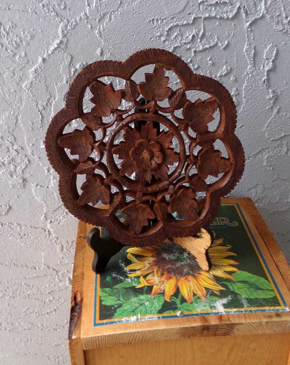 Wooden Carved Hot Plate Trivet Made In India Carved Wooden Trivet Wooden Hot Plate