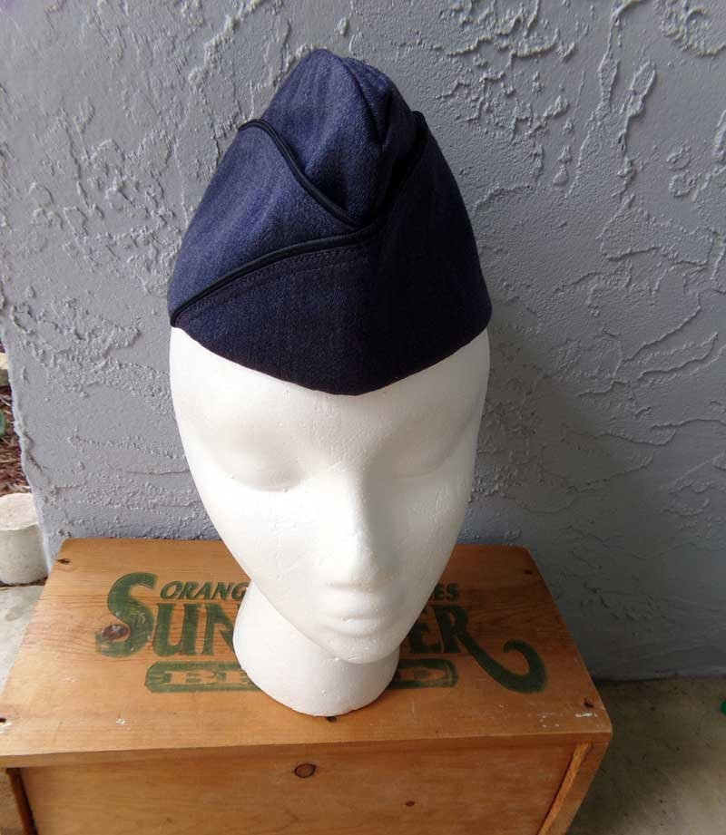 Vintage Military Garrison Cap Blue 