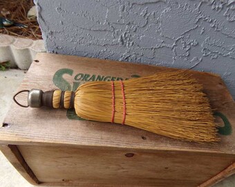 Whisk broom, vintage whisk broom, vintage broom, dust broom, travel broom, car broom, wicker whisk broom