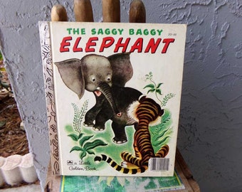 The Saggy Baggy Elephant by K. & B. Jackson 1987, Billion Golden Memories Celebration book, animal story, Little Golden Book, kid's book