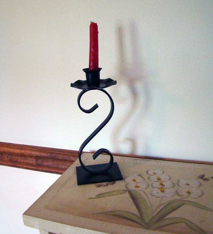 Wrought Iron Candle Holder Black Wrought Iron Candlestick Etsy