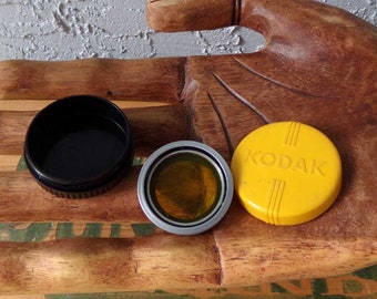 Vintage Kodak container with filter, Kodak container, Series V adaptor ring, Vintage Kodak filter can, Kodak adaptor ring